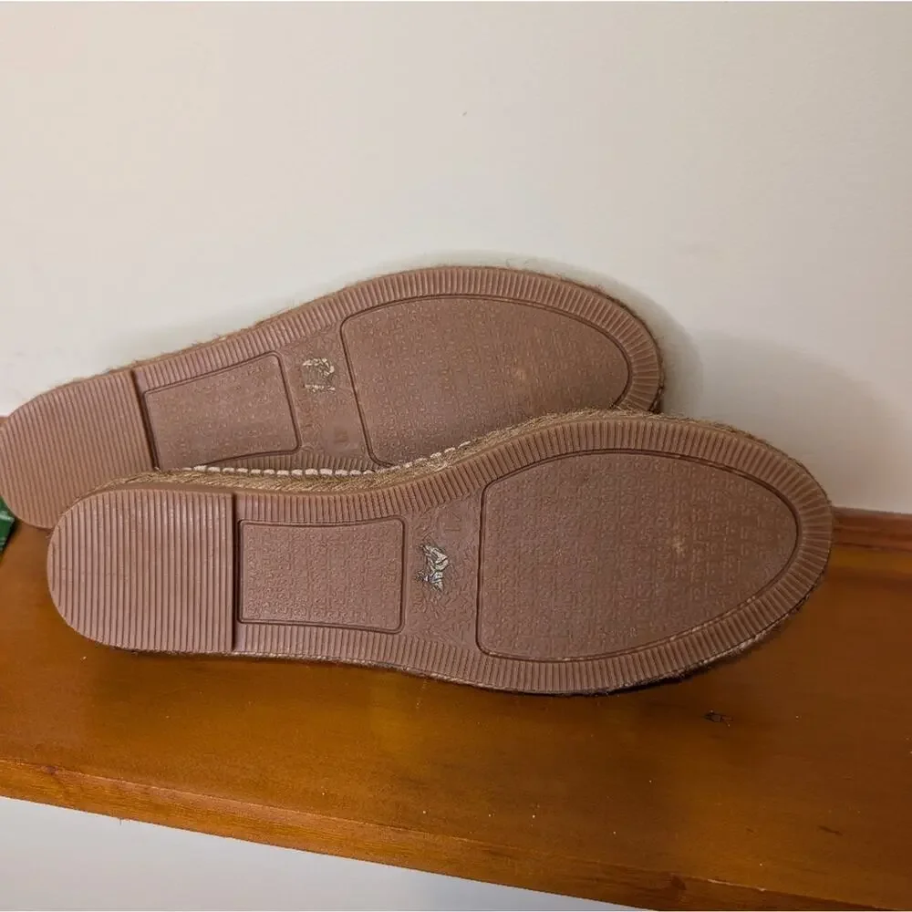 Viscata Barcelona Crochet Espadrille Flats | Natural Beige & Navy | Size 41